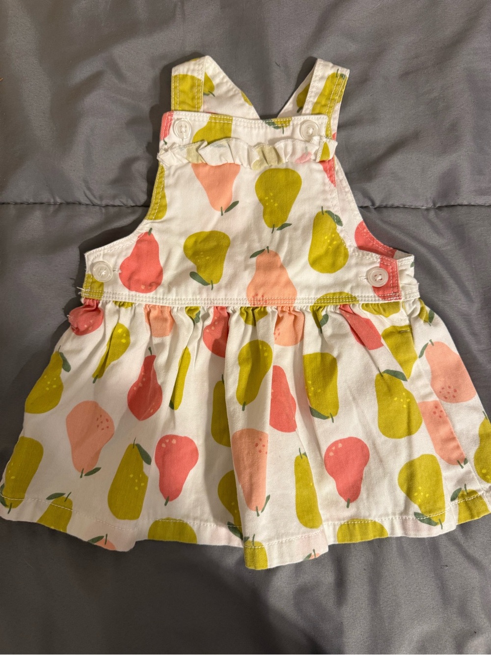 Carter's White Dress with Yellow and Coral Fruit Print